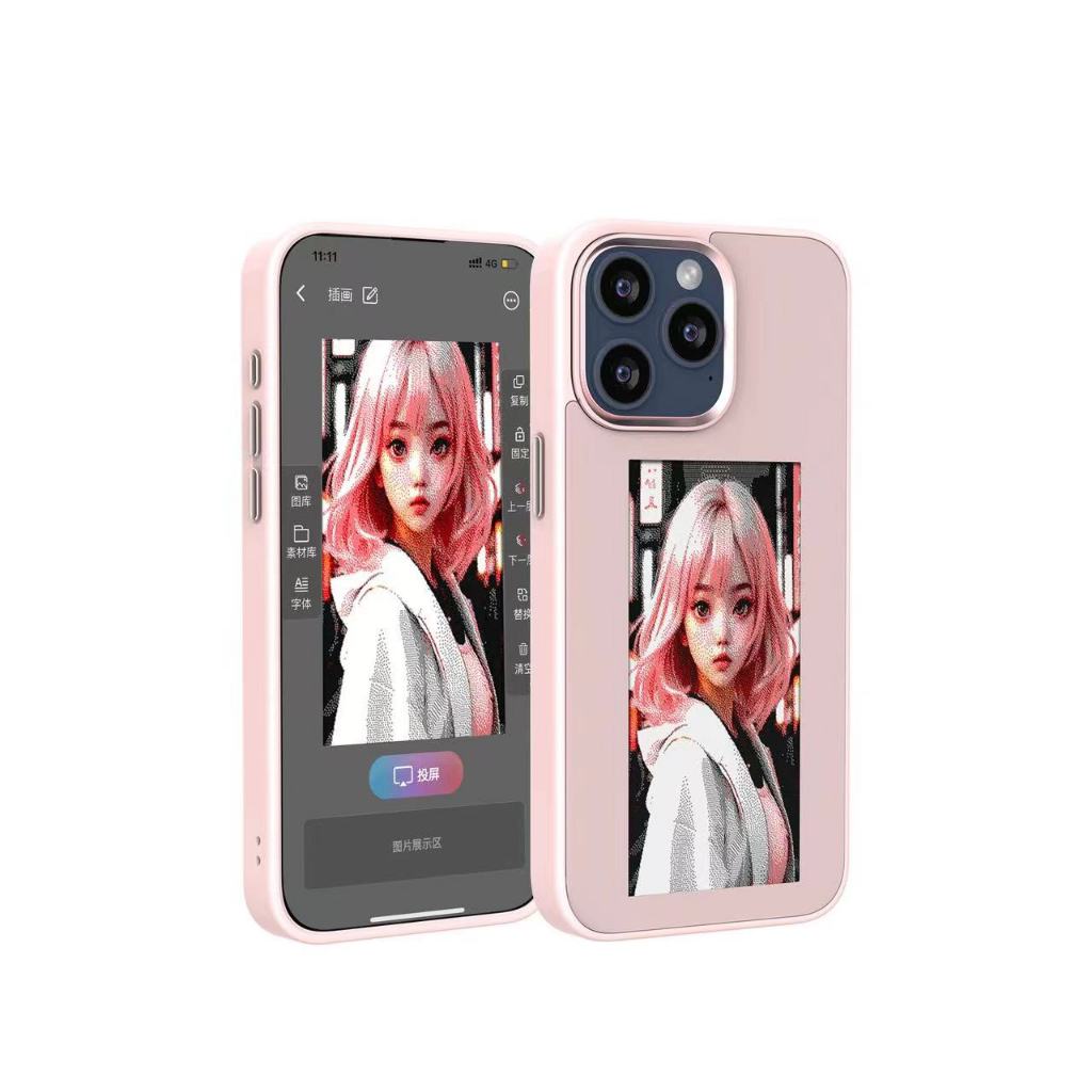 เคสโทรศัพท์อัจฉริยะ NFC สุดฮอตล่าสุดพร้อมตัวป้องกันด้านหลัง, เคสโทรศัพท์ DIY, iPhone 13~15Pro Max, หน้าจอ E Ink