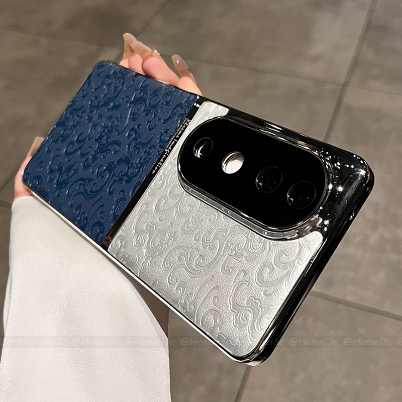 สําหรับ Vivo V40 Pro ปลอกชุบ Propitous Clouds หนัง Hard เคสโทรศัพท์
