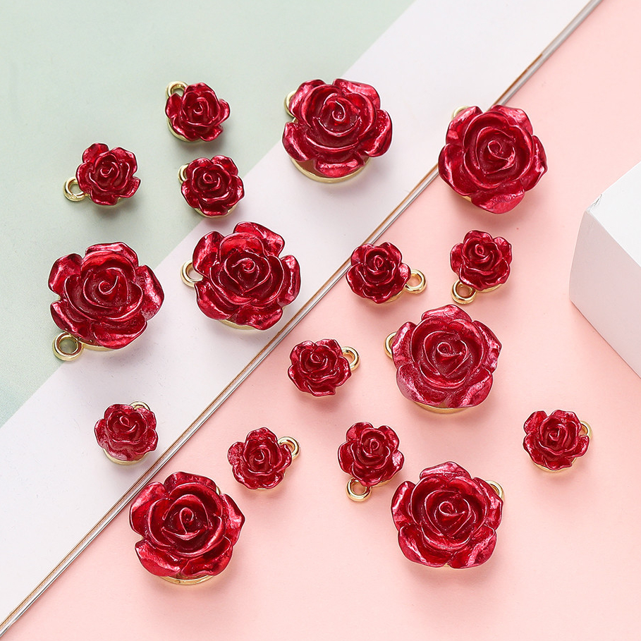 St. kunkka 2-5 ชิ้นจี้โลหะผสม Retro Rose จี้พีชจี้หัวใจสําหรับ DIY เครื่องประดับจี้ทํา