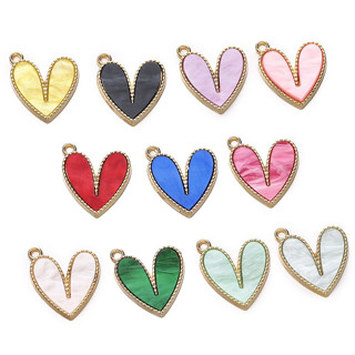 St. kunkka 4-10 ชิ้นจี้โลหะผสมจี้หัวใจที่มีสีสันด้านในฝังแผ่…