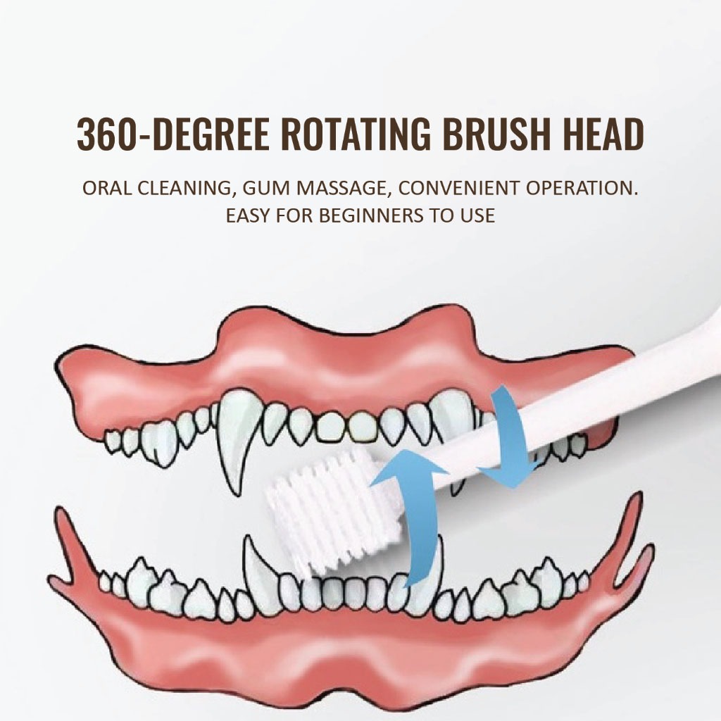 JAPAN KOJIMA ยาสีฟันและแปรงสีฟันสำหรับสัตว์เลี้ยง ที่ขูดหินปูน แปรงสีฟัน 360° ดูแลช่องปาก สำหรับแมวและสุนัข - รูปที่ 4