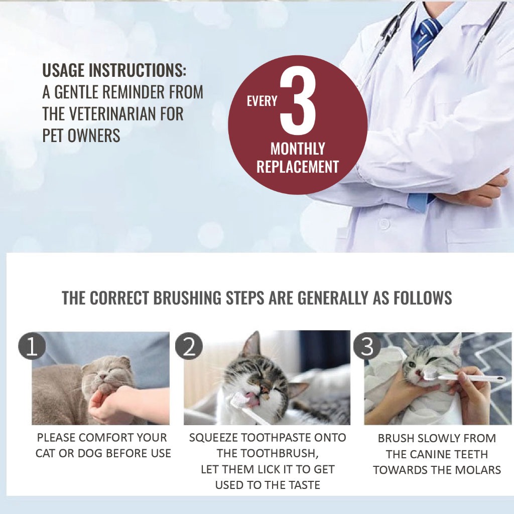 JAPAN KOJIMA ยาสีฟันและแปรงสีฟันสำหรับสัตว์เลี้ยง ที่ขูดหินปูน แปรงสีฟัน 360° ดูแลช่องปาก สำหรับแมวและสุนัข - รูปที่ 7