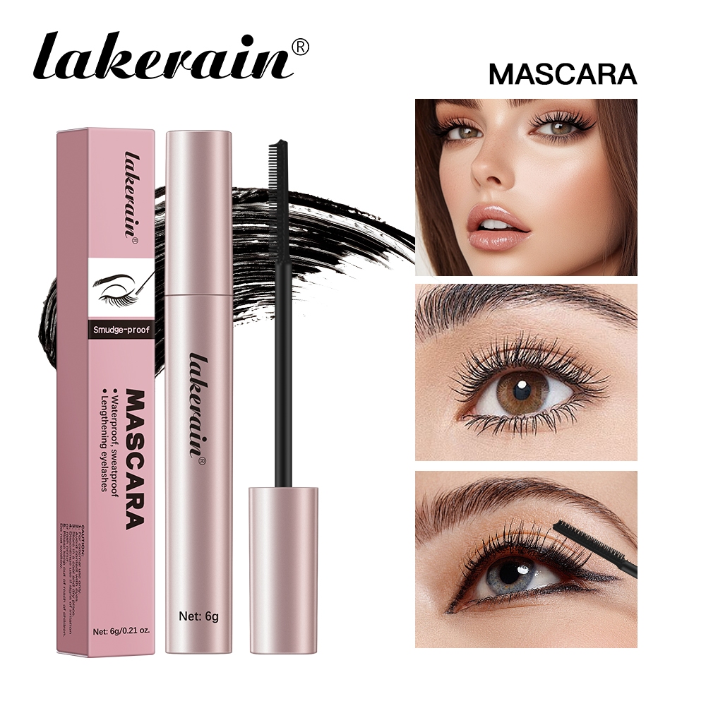 ทะเลสาบเรน มาสคาร่า กันน้ํา หยิกและหนาแน่น ยาว ครีมขนตา มาสคาร่าไม่รอยเปื้อนติดทนนาน