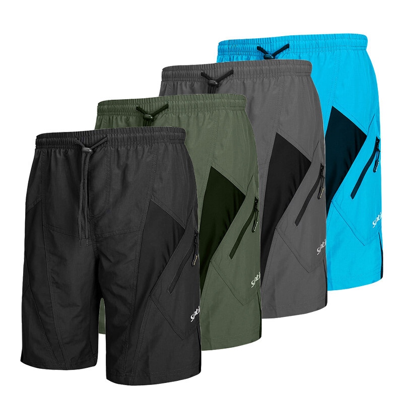 Santic กางเกงขาสั้นสำหรับปั่นจักรยานลำลองของผู้ชาย3D กางเกงชั้นในขาสั้นบุขน Coolmax ทรงหลวมพอดีตัวสั