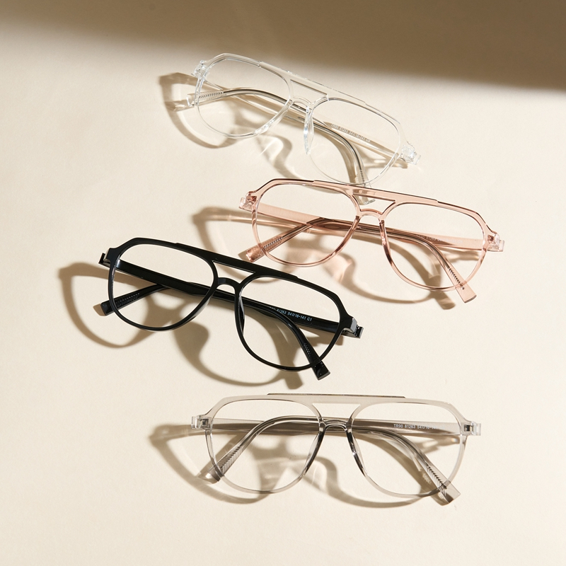 Cyxus Aviator Anti-blue Light แว่นตาขนาดใหญ่กรอบฤดูใบไม้ผลิขาอุปกรณ์อิเล็กทรอนิกส์ป้องกันรังสี Glare Shielding Unisex 8196