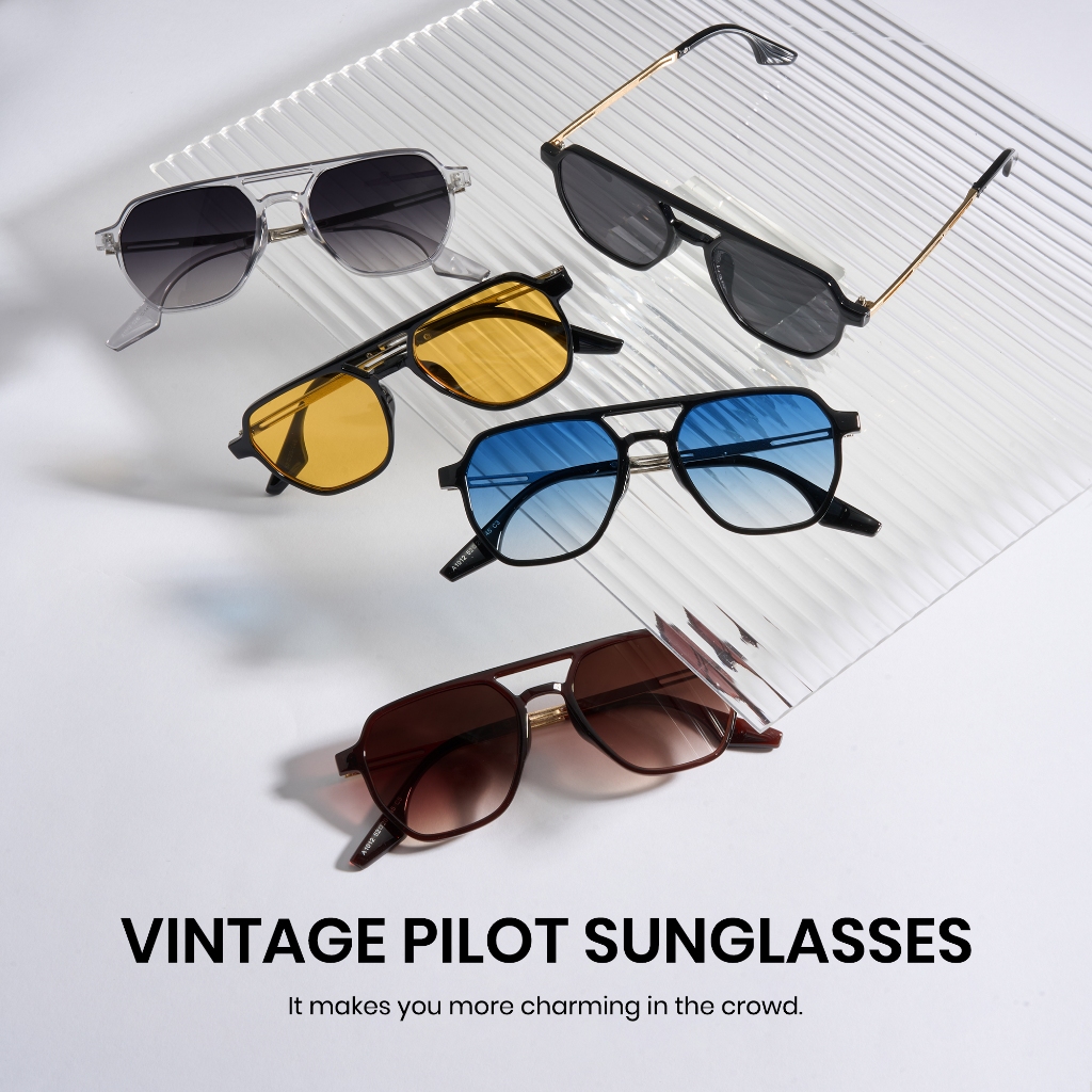 Cyxus Uv400 แว่นตากันแดดไล่ระดับสี Non-polarized Pilot Retro กรอบ PC + เลนส์โลหะ AC สําหรับผู้ชายและผู้หญิง 1195