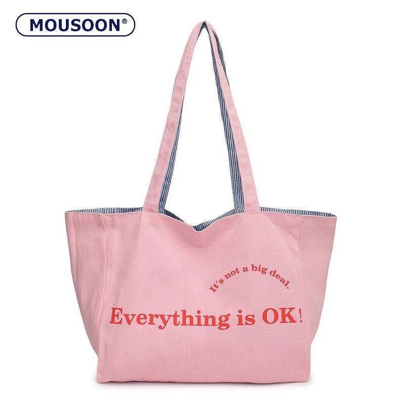 MOUSOON มูซูน สไตล์เกาหลีใหม่ผ้าใบกระเป๋าเดินทางผู้หญิงด้านหน้าและด้านหลังลายความจุขนาดใหญ่ ระดับ ผู้เดินทาง สิริ ใต้วงแขนกระเป๋า