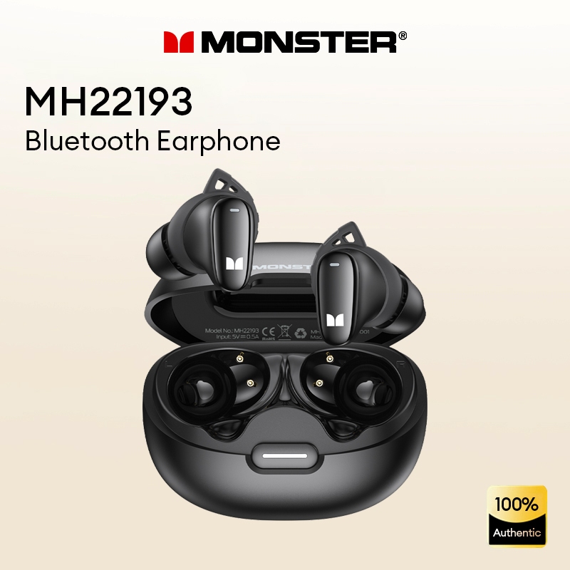 Monster MH22193 หูฟังบลูทูธลดเสียงรบกวนอายุการใช้งานยาวนานกันน้ําคุณภาพเสียงHIFI HD Call