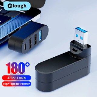 Elough 4 พอร์ต USB 3.0 2.0 Hub 180° หมุนได้ Type C อะแดปเตอร…
