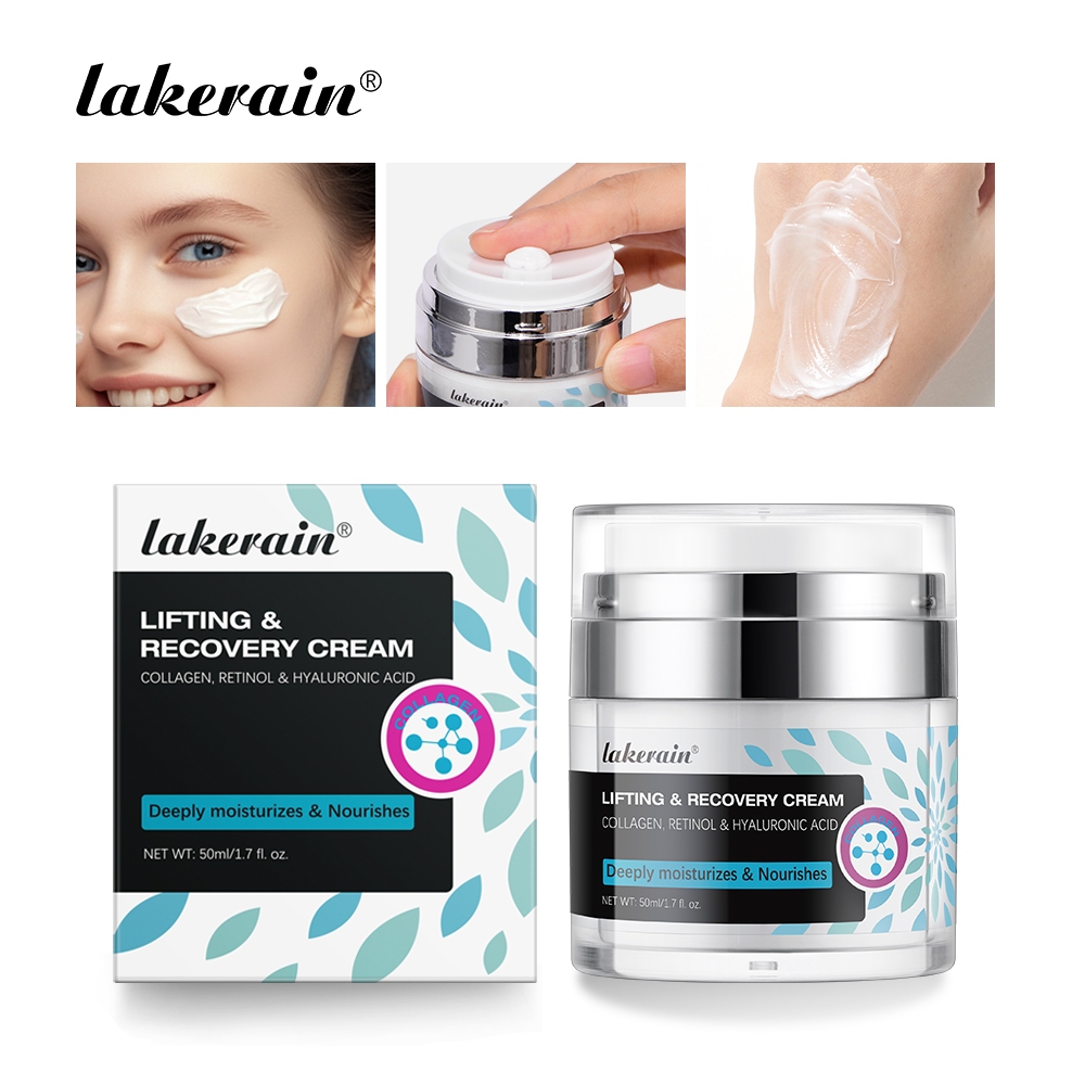 Lakerain Retinol Cream With Hyaluronic Acid Face Moisturizer Collagen Cream - Anti-Aging Formula Facial Skin Lifting & Recovery Cream ริ้วรอยเรียบเนียน ลด Finelin