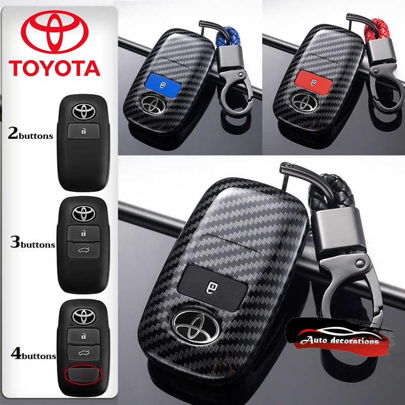 Toyota Yaris ativ เคสกุญแจรถ Toyota Veloz 2022 Yaris Cross 2023 ปลอกกุญแจ ABS พวงกุญแจรถคาร์บอนไฟเบอร์