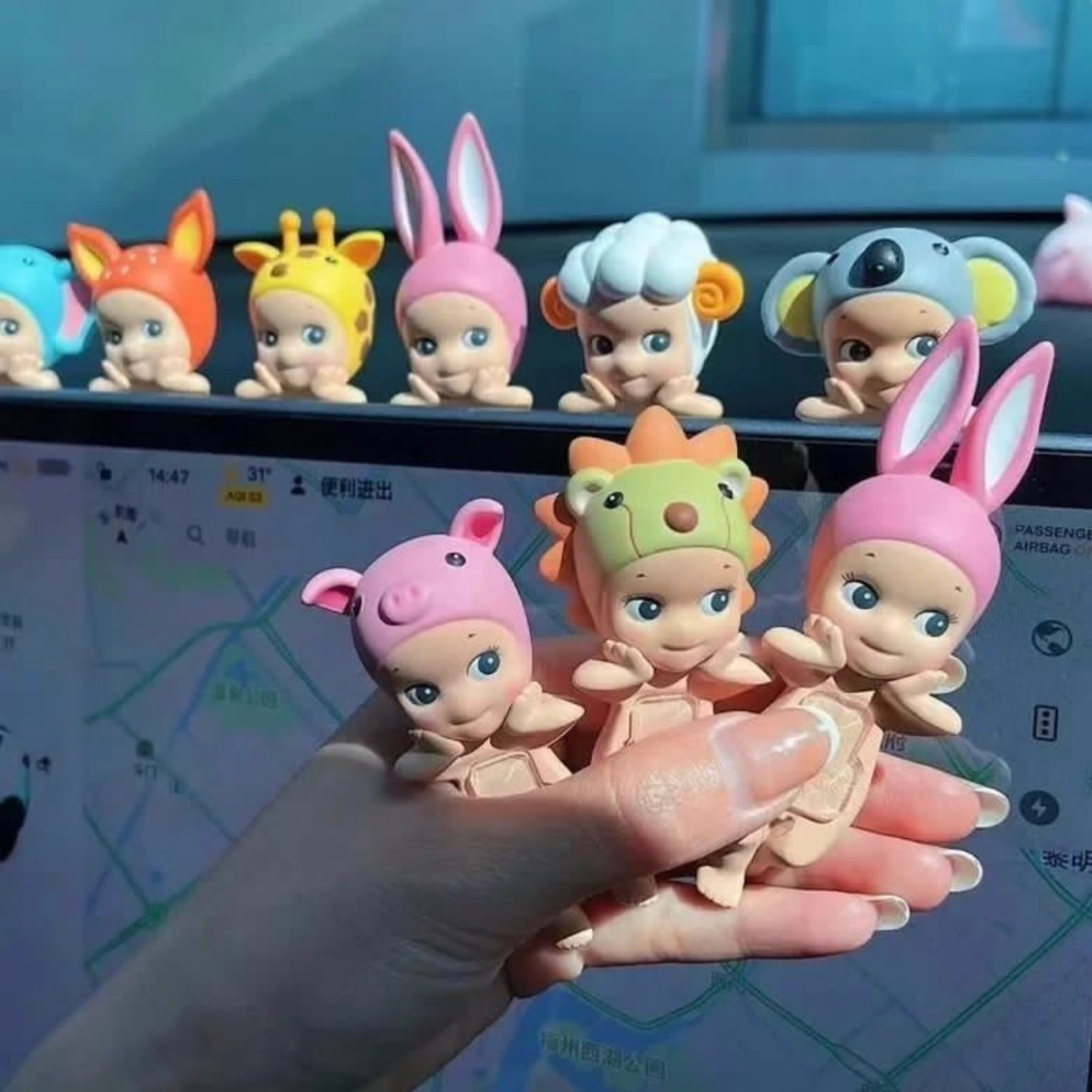Sonny Angel Animal Series 12 สุ่ม 1 Mystery กล่องสุ่มรถตุ๊กตาโกหก Angel น่ารัก Mystery กล่องอินเทรนด์เล่นตุ๊กตารถหน้าจอตกแต่งรูป