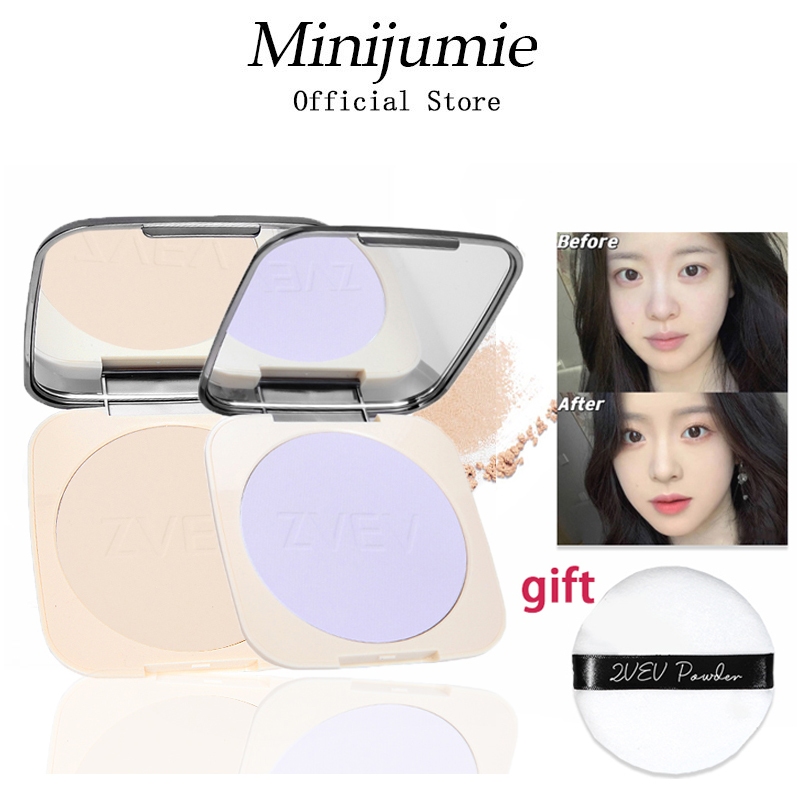 Zvev Oil-control matte powder long-lasting flawless setting powder face makeup พร้อมแป้งพัฟแต่งหน้า