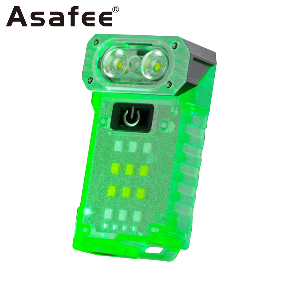 Asafee KXK-1086 EDC ไฟฉาย 3030 + 2835 + UV LED Light 6000-8000K เรืองแสงมินิพวงกุญแจไฟฉาย