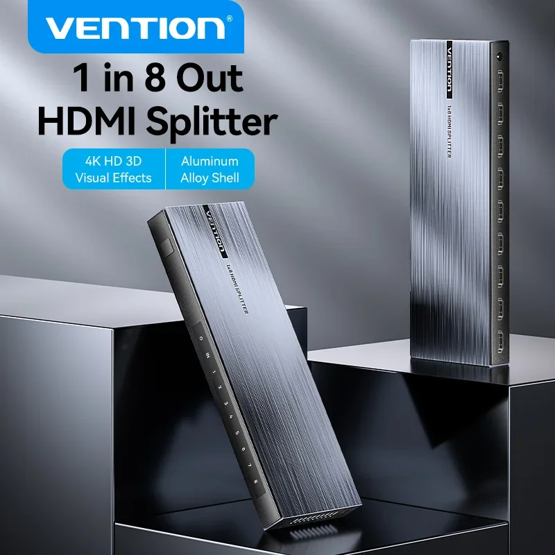 Vention HDMI Splitter 1 In 8 Out Adapter 4K 30Hz HDMI 2.0 1x8 Switcher พร้อมแหล่งจ่ายไฟสําหรับ TV Xb