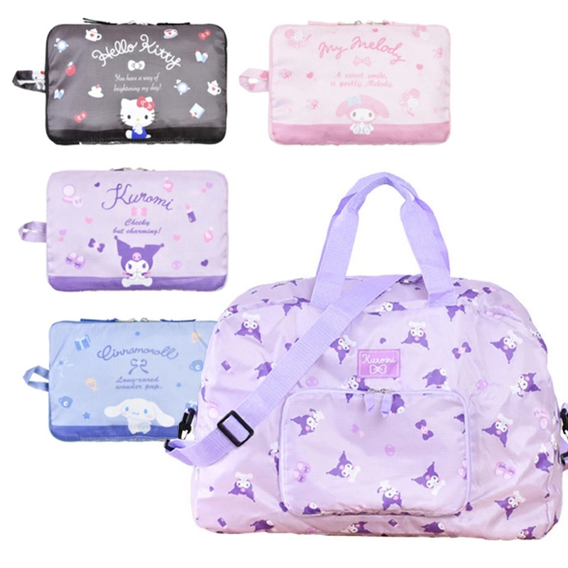 การ์ตูนน่ารักกระเป๋าเดินทางขนาดใหญ่พับcrossbodyแบบพกพาmelody Big-EaredสุนัขKuromiขนาดใหญ่ความจุOutingกระเป๋าเดินทางกระเป๋าเดินทาง