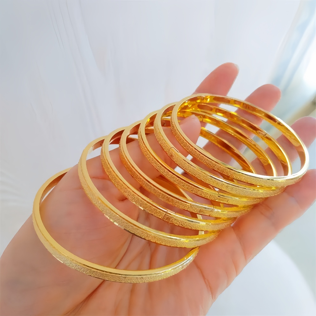 Frosted Buckle Titanium Steel Bracelet Electroplating K Gold Opening Adjustable Fashion Colorfast Bracelet