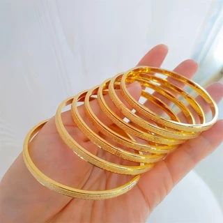 Frosted Buckle Titanium Steel Bracelet Electroplating K Gold Opening Adjustable Fashion Colorfast Bracelet
