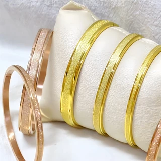 Frosted Buckle Titanium Steel Bracelet Electroplating K Gold Opening Adjustable Fashion Colorfast Bracelet