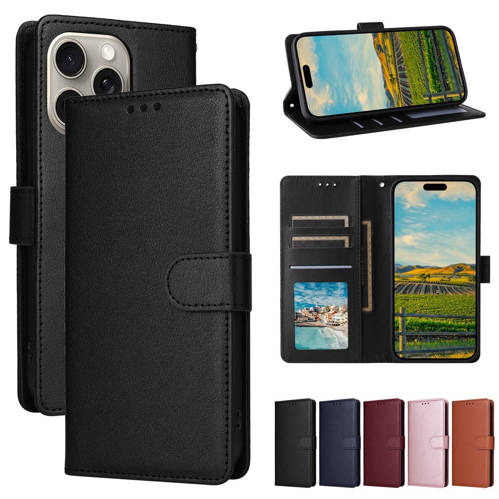 เคสซัมซุง Case for Samsung Galaxy J5 Prime J7 Pro 2017 2016 J7+ J4 J6 J8 A6 A7 A8 Plus A9 2018 เคสโทรศัพท์หนัง PU TPU นิ่ม ฝาพับ พร้อมช่องใส่บัตร และสายคล้อง สําหรับ PU Leather Case Flip Cover Wallet ซองมือถือ ฝาพับหนัง