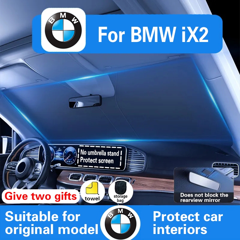 รถด้านหน้าหน้าต่างบังแดดสําหรับ BMW iX2 กระจก Visor กระจกพับ Auto UV ป้องกันผ้าม่านอุปกรณ์เสริม