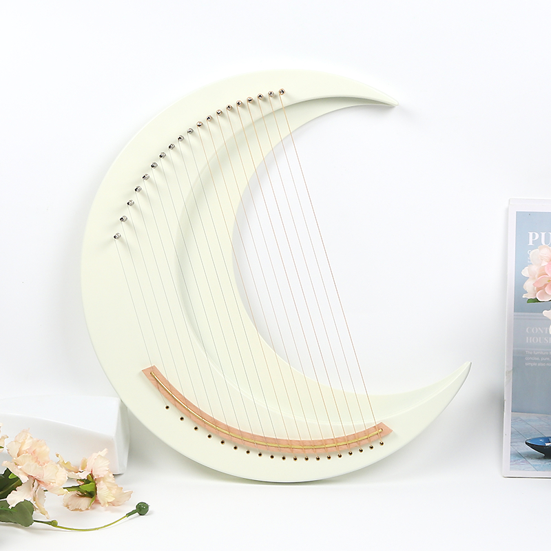 7/19 Strings Moon Lyre Harp เครื่องดนตรีแบบพกพา Stringed Instrument พร้อมประแจปรับแต่ง