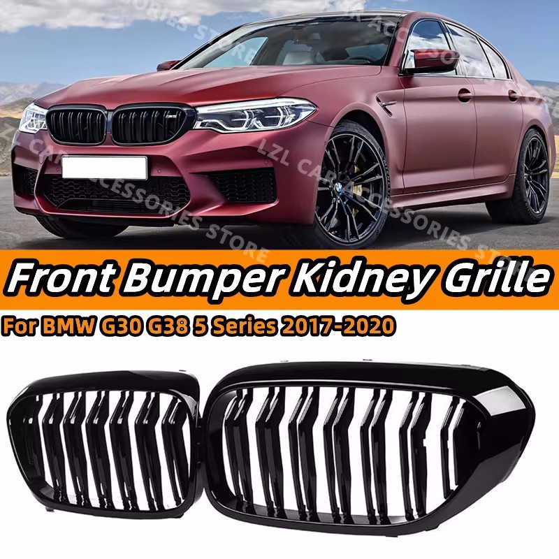สําหรับ BMW G30 G31 G38 5 Series M5 520i 530i 540i 2017-2020 กระจังหน้ารถยนต์ ABS อุปกรณ์เสริม กระจังหน้า ตะแกรง ชุดแถบสี​ครอบกระจังหน้ารถ