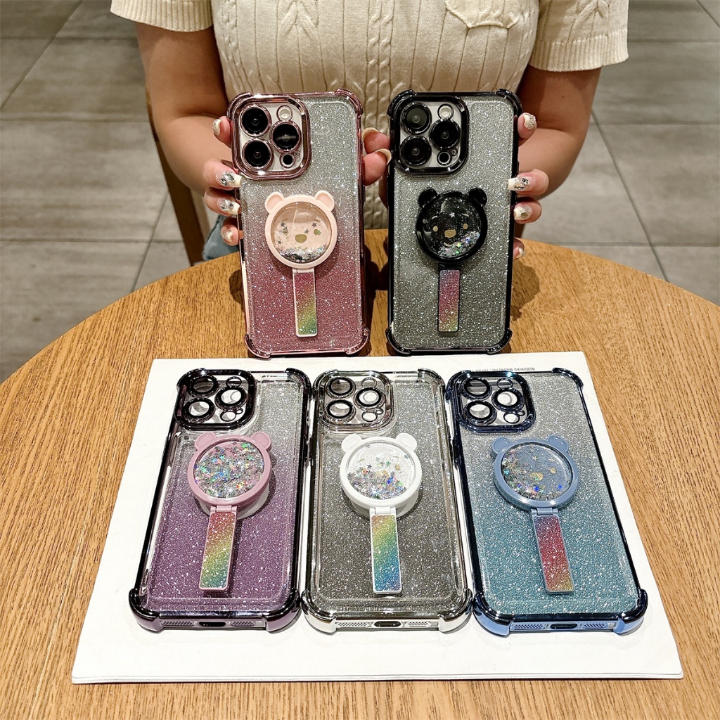 เคส Iphone สําหรับ 16ProMax 15 13 12 11 14ProMax TPU สี่มุมป้องกันเลนส์หล่น + Mount