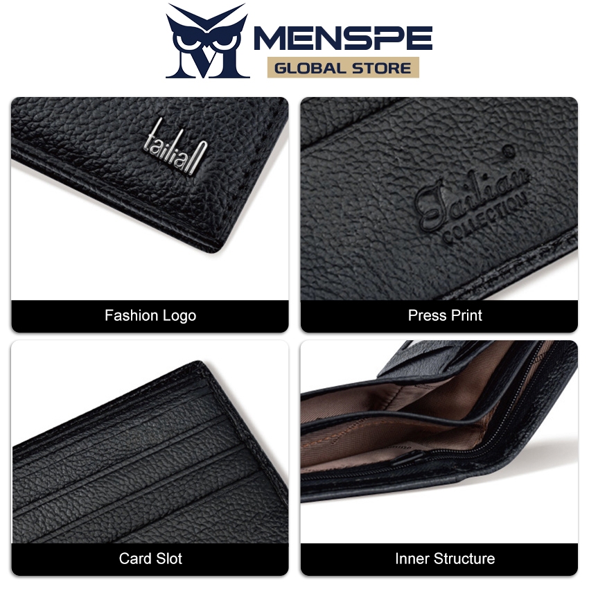 Menspe ผู้ชายกระเป๋าสตางค์สั้นสีทึบ Retro กระเป๋าเหรียญซิปกระเป๋าสตางค์ Soft PU Multi-Card ตําแหน่ง ID ผู้ถือบัตรเครดิตกระเป๋าเหรียญกระเป๋าสตางค์ธุรกิจ