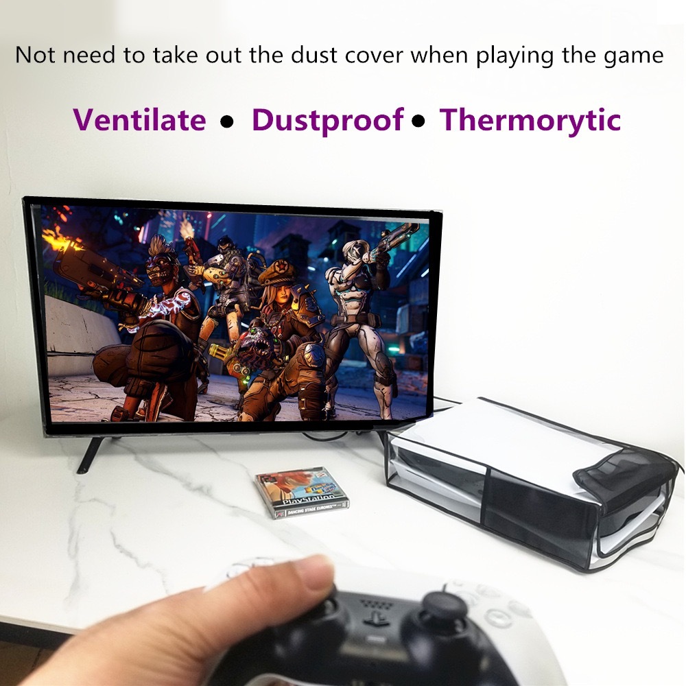 ฝาครอบกันฝุ่นแบบใสสําหรับคอนโซลเกม PS5/PS5 Slim