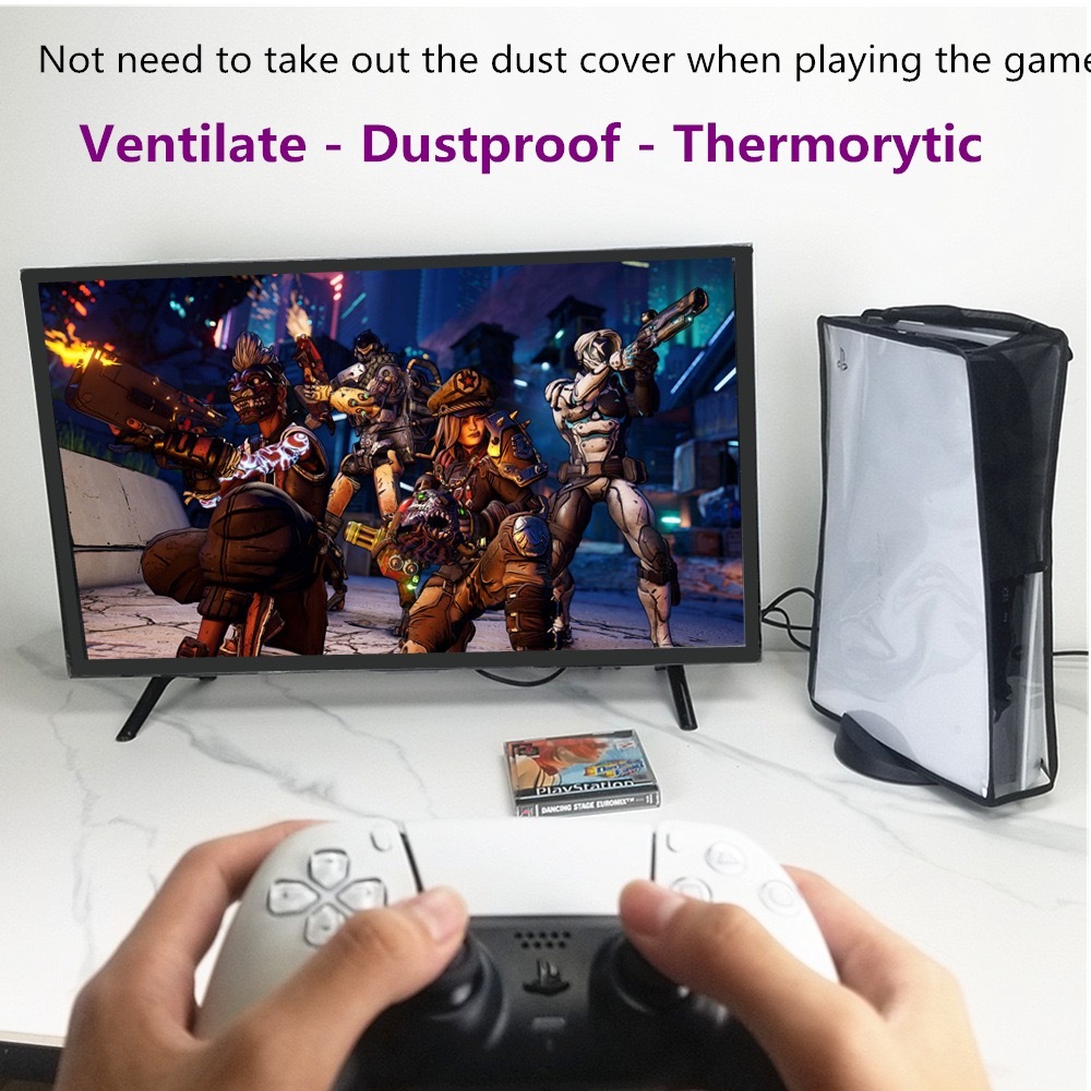 ฝาครอบกันฝุ่นแบบใสสําหรับคอนโซลเกม PS5/PS5 Slim