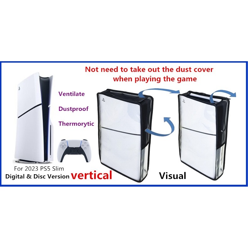 ฝาครอบกันฝุ่นแบบใสสําหรับคอนโซลเกม PS5/PS5 Slim