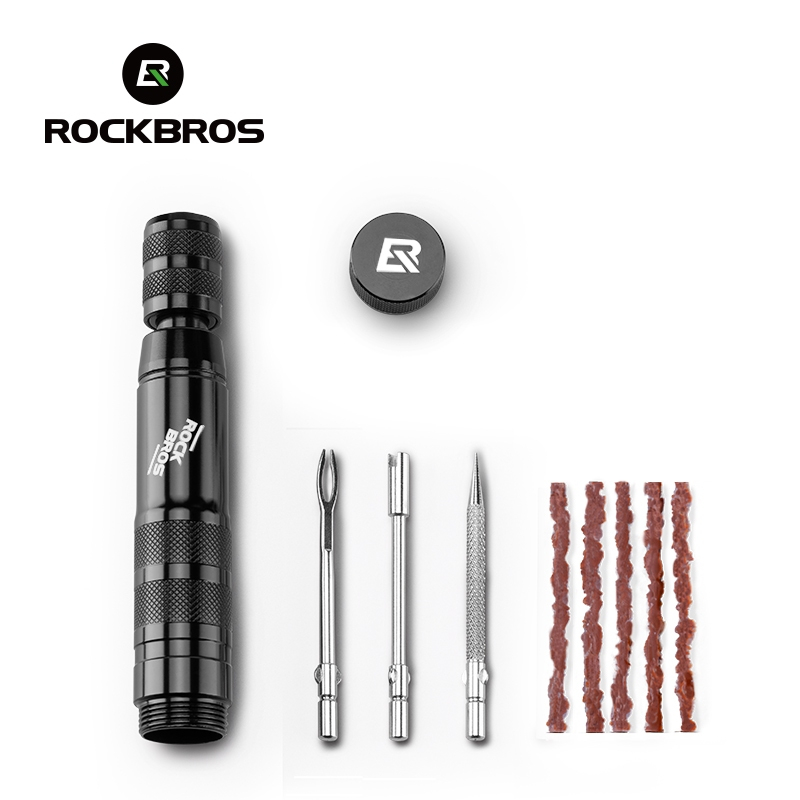 ROCKBROS เครื่องมือซ่อมจักรยานเสือภูเขา/ถนน อลูมิเนียมอัลลอยด์ กะทัดรัด พกพาสะดวก ยางซ่อมฉุกเฉิน อุปกรณ์จักรยานระยะไกล