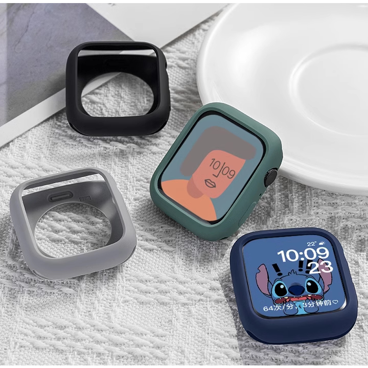 Candy Color Soft Silicone Cover For AP iWatch Series 10 9 8 7 6 5 4 ,se,se2,ultra,ultra2 Case Soft i Watch Case Frame Watch 41mm 45mm 49mm 38mm 42mm 40mm 44mm เคส i watch Case