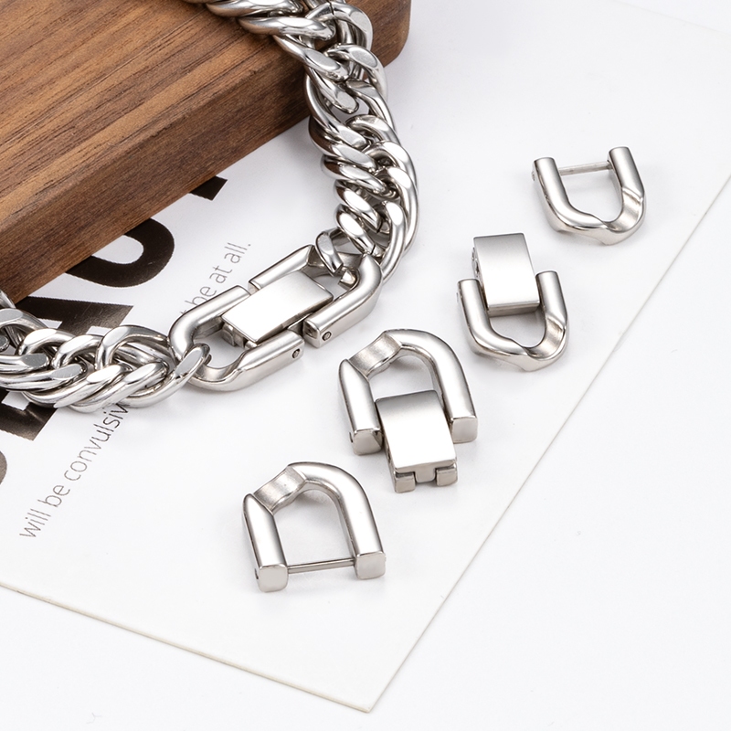 เครื่องประดับสแตนเลสขนาดใหญ่ Claspsps Cuba Chain Lock DIY เครื่องประดับสร้อยคอสร้อยข้อมืออุปกรณ์เสริม