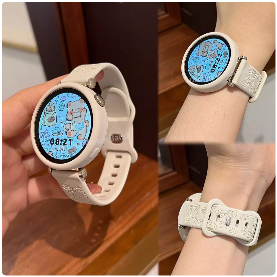 Carving Flower Silicone Huawei watch GT 5 สาย + Case For Huawei watch GT 4 เคส Silicone Frame Huawei GT4 Case 41mm Rubber สาย Huawei watch GT4 Case Soft Huawei GT4 Strap Case Huawei GT5 Strap