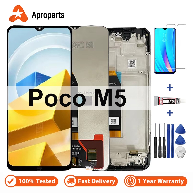 จอแสดงผล LCD สําหรับ Xiaomi Poco M4 5G M5 22071219ซีจี ซีจี 22041219PG แผงหน้าจอสัมผัส Digitizer Assembly พร้อมกรอบ