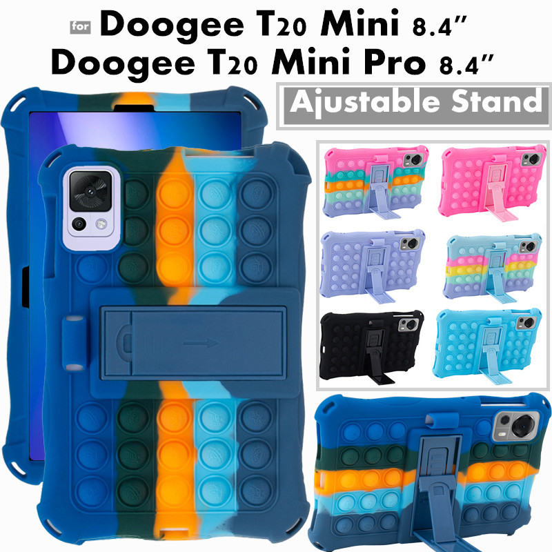 for DOOGEE T20 Mini 8.4 Inch Ajustable Stand Cover Tablet Soft Silicone Case Push Bubble for DOOGEE 