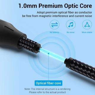 Vention สายสัญญาณเสียง Opitical Fiber Hi-Fi 5.1 Dolby อลูมิเนียมอัลลอยด์สําหรับทีวี PS4 คอมพิวเตอร์