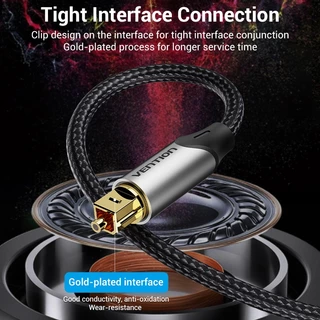 Vention สายสัญญาณเสียง Opitical Fiber Hi-Fi 5.1 Dolby อลูมิเนียมอัลลอยด์สําหรับทีวี PS4 คอมพิวเตอร์