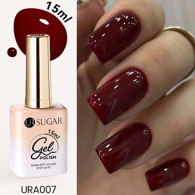 UR SUGAR Red Gel Polish Wine Red Gel Nail Polish UV LED Base Top Coat Nail Polish 15ml
