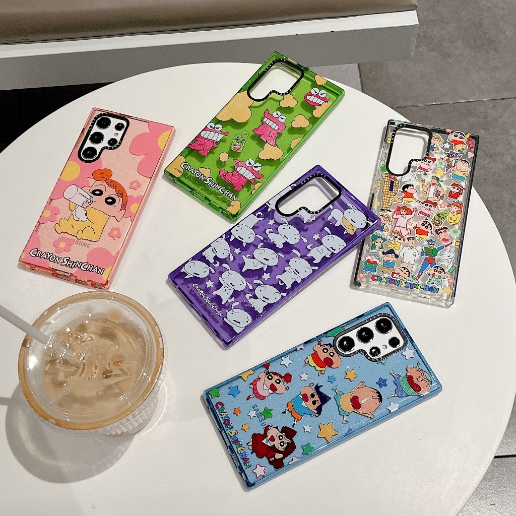 การ์ตูน น่ารัก เครยอนชินจัง CaseTify เคส Samsung Galaxy S24 Ultra S23 Ultra S24 + S22 Ultra Case ใหม่ สีลูกกวาด ป้องกันการตก TPU ซิลิโคน อ่อนนุ่ม เคสโทรศัพท์มือถือซัมซุง