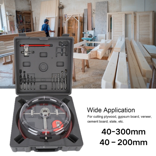 Tool House.ay โฮลซอแบบปรับได้ 40mm-200mm Opener Cutter Drill Set Kit with ABS Dust Cover