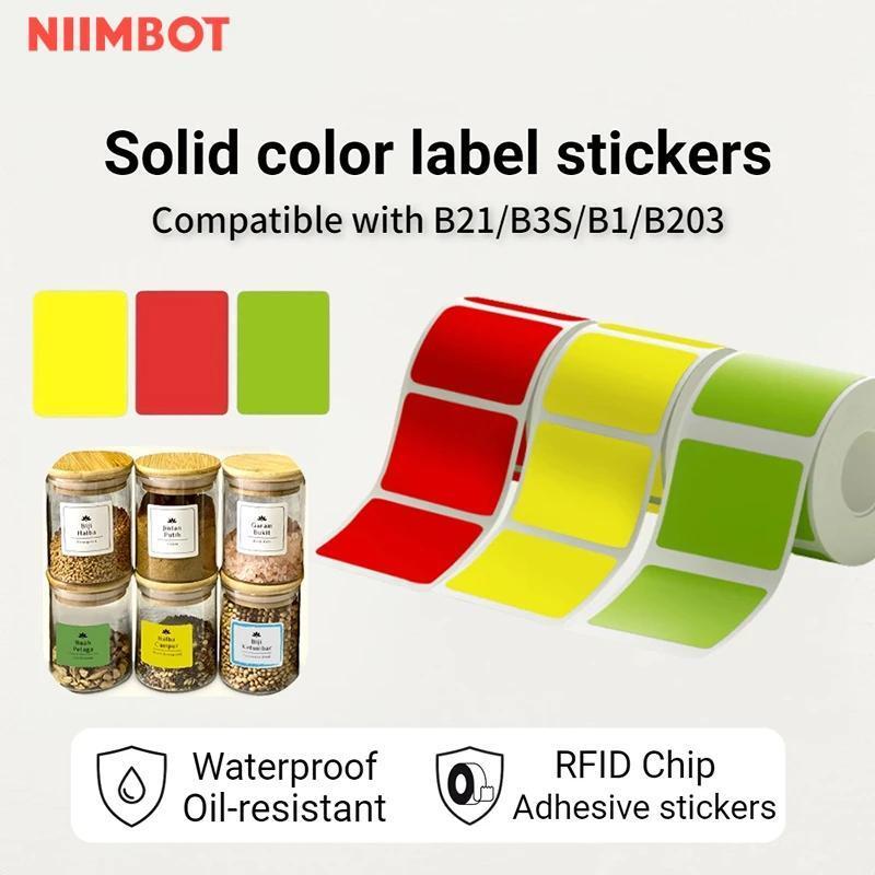Niimbot B21/B1/B3S ป้ายความร้อนกระดาษมีกาวในตัวสามารถพิมพ์สีการ์ตูน 20-50 มม.ป้ายเสื้อผ้าราคาสินค้ามีกาวในตัวคริสต์มาส