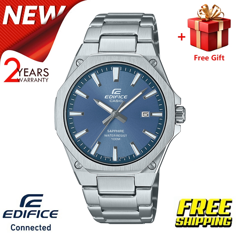 （สิงค้าขายดี）นาฬิกาคาสิโอ EDIFICE รุ่น EFR-S108D-2A นาฬิกาผู้ชาย กันน้ำ รับประกัน 1 ปี