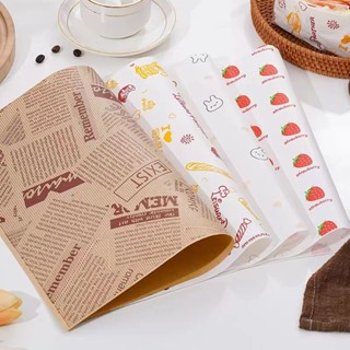 กระดาษห่อแซนวิช (100ใบ/แพ็ค)ขนาด  28*38 ซม. ห่อเบอร์เกอร์ เบ…