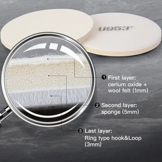 Uerglass Cerium Oxide Wool Polishing Pad 1PC สําหรับขัดแก้ว Rainbow Effect Removal แก้วคราบน้ําด่างกรด Frost Remover