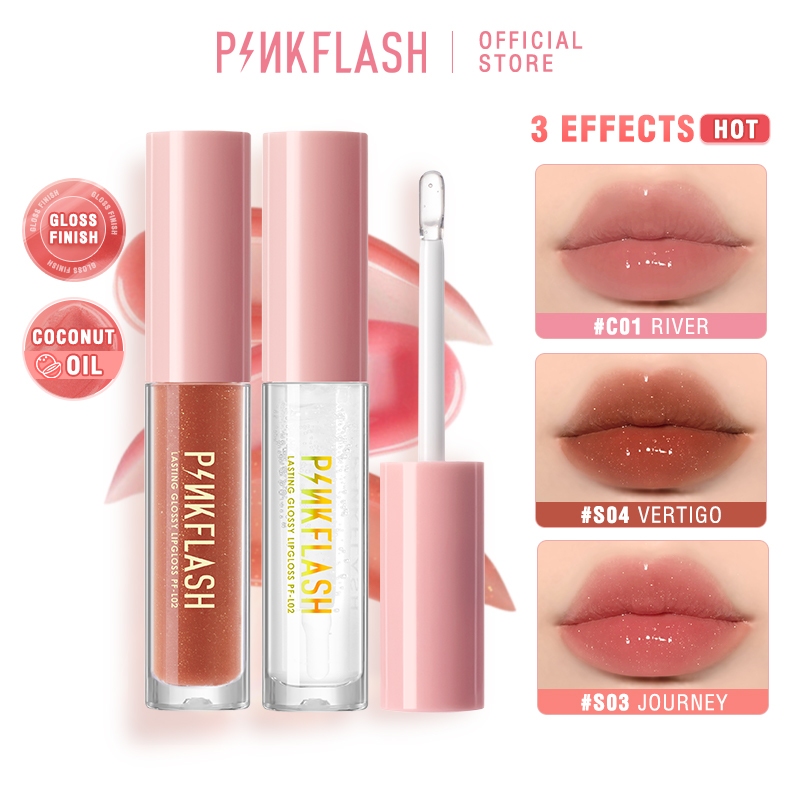 Pinkflash Ohmyglos ลิปกลอส สีสวย เครื่องสำอางแต่งหน้า