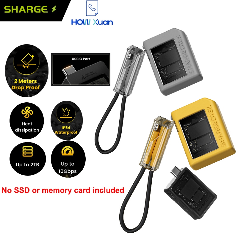 Sharge 2230 M.2 NVMe SSD Enclosure ระบบ Active Cooling 10Gbps NVMe PCI-E M.2 SSD กรณี USB C 3.2 Gen2