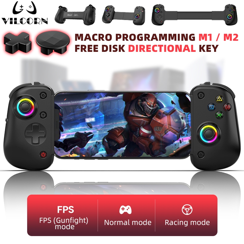 D8pro แท็บเล็ต RGB Gaming Controller FPS โทรศัพท์มือถือ Gamepad สําหรับ Android IOS PS4 สวิทช์ PC Ha